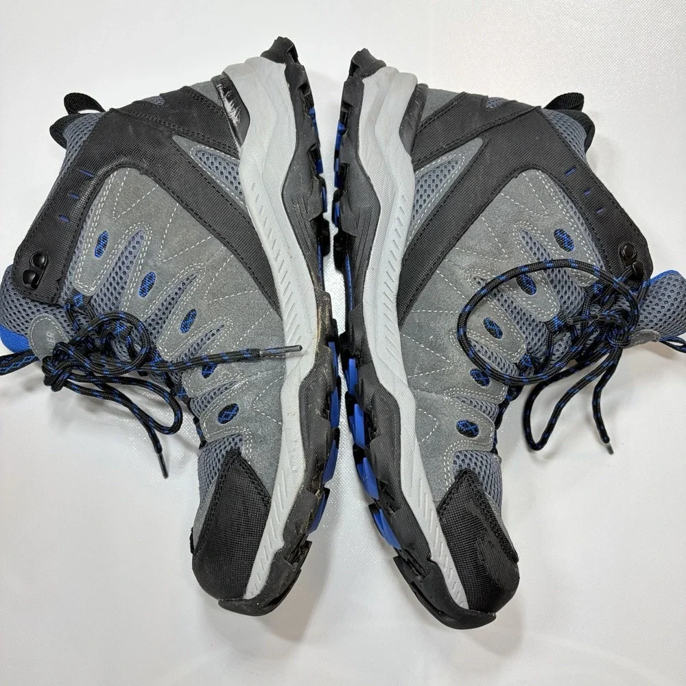 Eddie Bauer Red Lodge Mid Hiking Boots Mens 10 Gray Blue Waterproof Trail Shoes